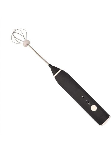 3-Piece Electric Milk Frother And Whisk Set Black/Silver