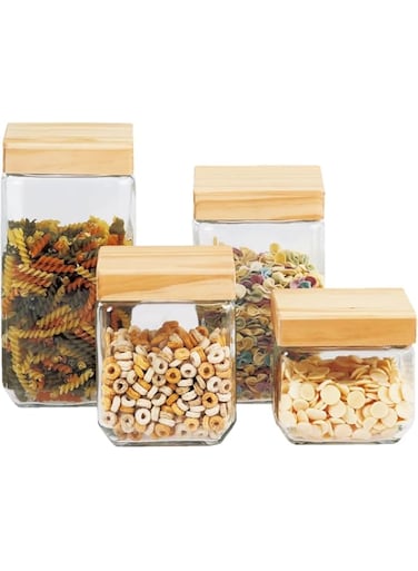 Home Smart Glass Jars Airtight Food Storage Containers For Kitchen Organizer Bathroom Spices Tea Coffee Candy Herbs Sugar Glass Jar Food Storage Containers   Amazing Gift (GL-2839)