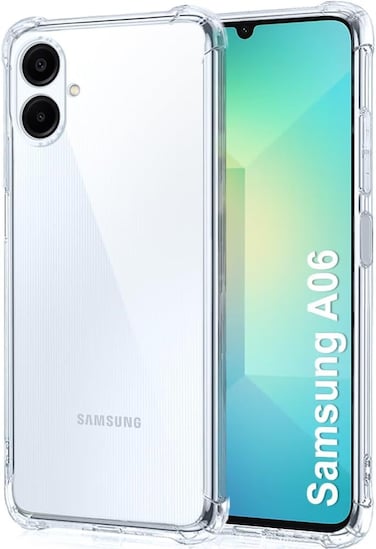 Samsung Galaxy A06 Case, for Samsung A06 Phone Case Clear, Reinforced Corners Scratch Resistant TPU Rubber Soft Silicone Protective Cover for Samsung Galaxy A06 2024 (Crystal Clear)