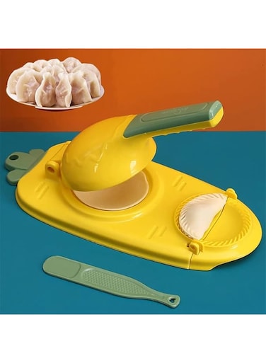 Miurixo 2 In 1 Dumpling Maker,Dumpling Skin Mold Dough Presser,Dumpling Press Maker Tool,Dumpling Maker Mold Plastic, New Efficient Dumpling Maker Mould,Pastry Molds Press Yellow