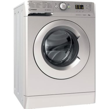 Indesit Mytime 8Kg Front Load Washing Machine 1400 RPM, Inverter Motor, 16 Washing Programs, Big Digit Display, Child Lock, Made in Poland- MTWE-81483SGCC- Silver