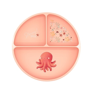Sassi  Silicone Suction Plate &ldquo;Slurpy the Octopus&rdquo; &ndash; Baby &amp; Toddler Feeding Plate, Spill-Proof Suction Base, Safe &amp; Easy Clean