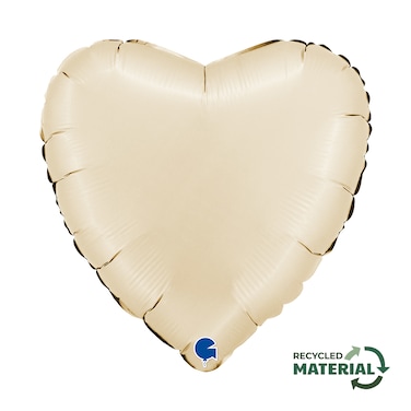 18" Foil Balloon Heart Satin Cream