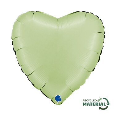 18" Foil Balloon Heart Satin Olive Green