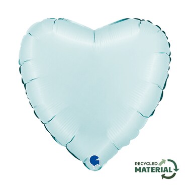 18" Foil Balloon Heart Satin Pastel Blue