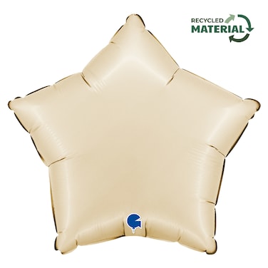 18" Foil Balloon Star Satin Cream