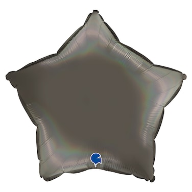 18" Star Rainbow Holographic Platinum Grey