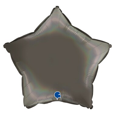 18" Star Rainbow Holographic Platinum Grey