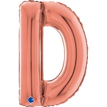 26" Foil Balloon Letter D Rose Gold