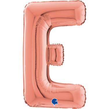 26" Foil Balloon Letter E Rose Gold