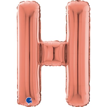 26" Foil Balloon Letter H Rose Gold