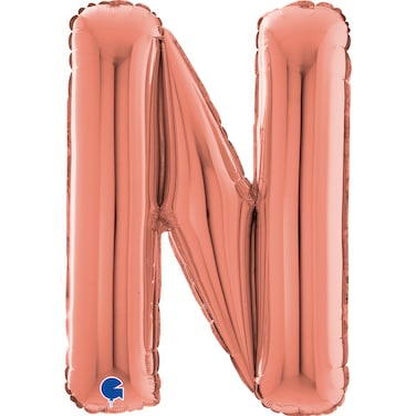 26" Foil Balloon Letter N Rose Gold