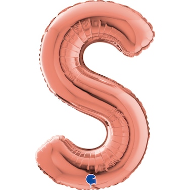 26" Foil Balloon Letter S Rose Gold