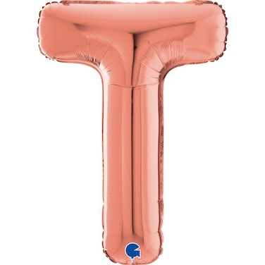 26" Foil Balloon Letter T Rose Gold