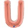 26" Foil Balloon Letter U Rose Gold