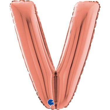 26" Foil Balloon Letter V Rose Gold