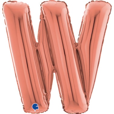 26" Foil Balloon Letter W Rose Gold