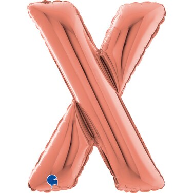 26" Foil Balloon Letter X Rose Gold