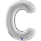 26" Foil Balloon Letter C Silver