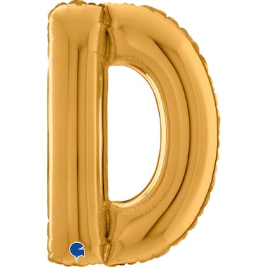 26" Foil Balloon Letter D Gold