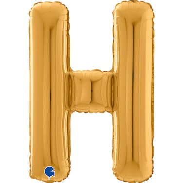26" Foil Balloon Letter H Gold