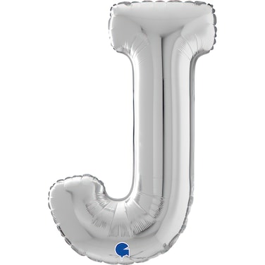 26" Foil Balloon Letter J Silver