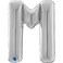 26" Foil Balloon Letter M Silver
