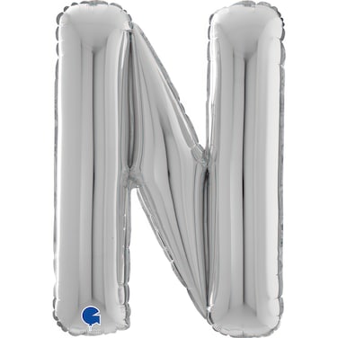 26" Foil Balloon Letter N Silver