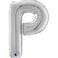 26" Foil Balloon Letter P Silver