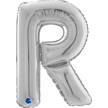 26" Foil Balloon Letter R Silver