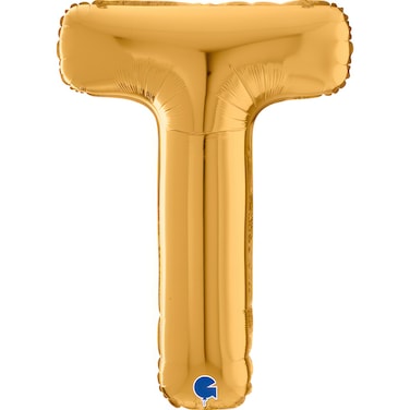 26" Foil Balloon Letter T Gold