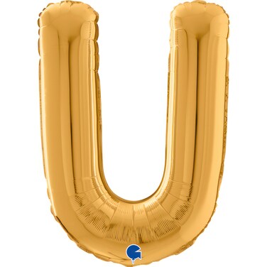 26" Foil Balloon Letter U Gold
