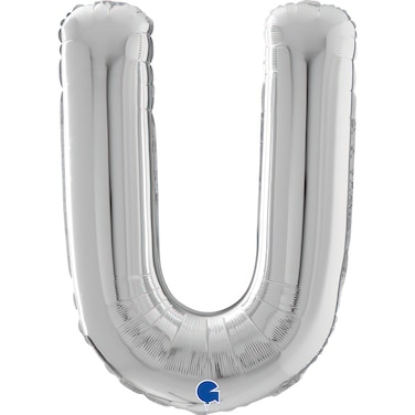 26" Foil Balloon Letter U Silver