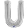 26" Foil Balloon Letter U Silver