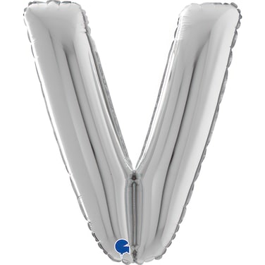 26" Foil Balloon Letter V Silver
