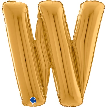 26" Foil Balloon Letter W Gold