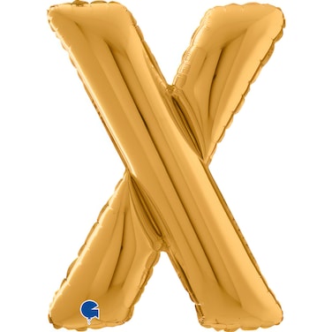 26" Foil Balloon Letter X Gold