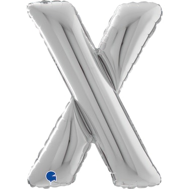 26" Foil Balloon Letter X Silver