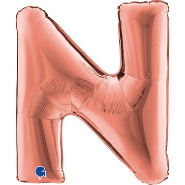 40" Foil Balloon Letter N Rose Gold