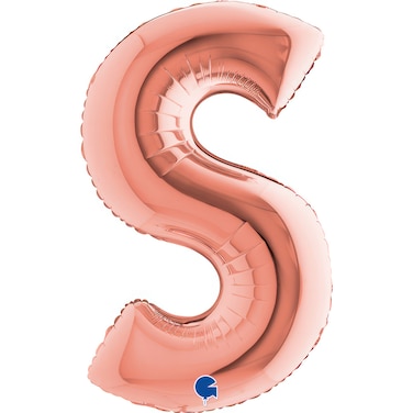 40" Foil Balloon Letter S Rose Gold