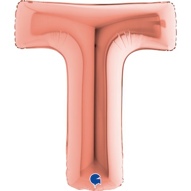40" Foil Balloon Letter T Rose Gold