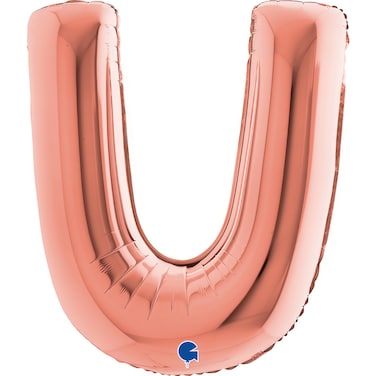 40" Foil Balloon Letter U Rose Gold
