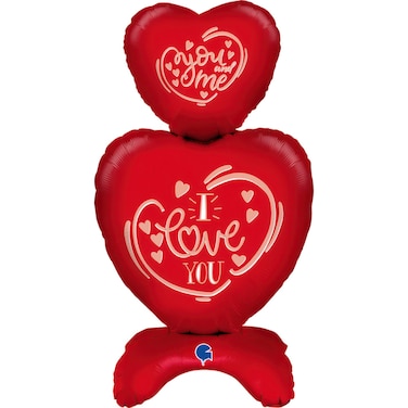 28" The Standups Foil Balloon - Hearts