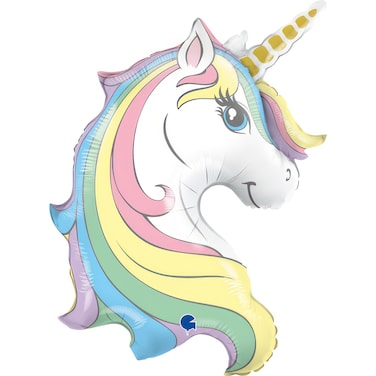 32" Foil Balloon Macaron Unicorn Head