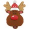 27" Foil Balloon Smiley Reindeer Head