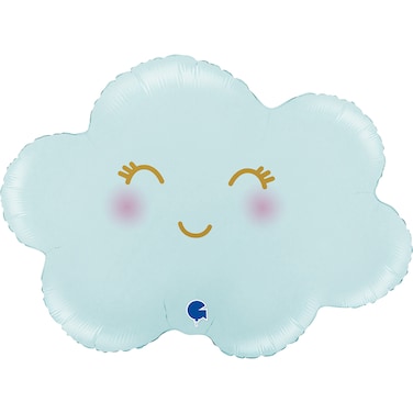 24" Foil Balloon Cloud Satin Pastel Blue