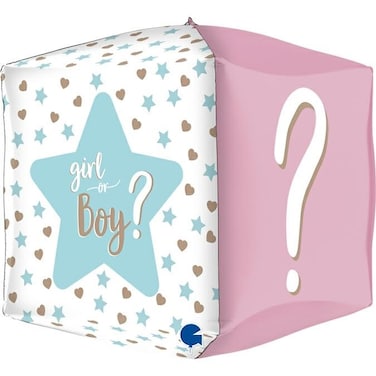 15" 4D Foil Balloon Square Gender Reveal