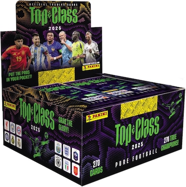 Panini FIFA Top Class 2025 Football Collectible Trading Card Game, Box Of 24 Packets (Contains 192 Cards) Features 6 National Teams &amp; League Teams, 270 Cards To Collect Including 135 Specials