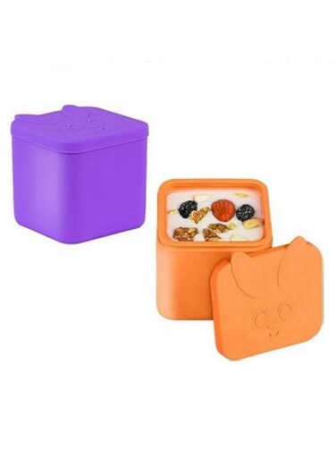 Leakproof Silicone Dips Containers Small Food Storage Snack Condiment Cups Kids Bento Lunch Box Salad Fruit Picnic Travel School Safe Silicone Food Box