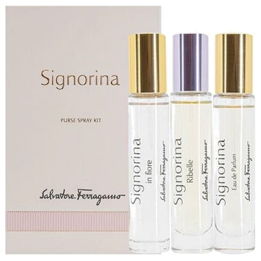 Salvatore Ferragamo (W) Set 3 X 10ml Purse Spray (Signorina Edp + In Fiore Edt + Ribelle Edp)